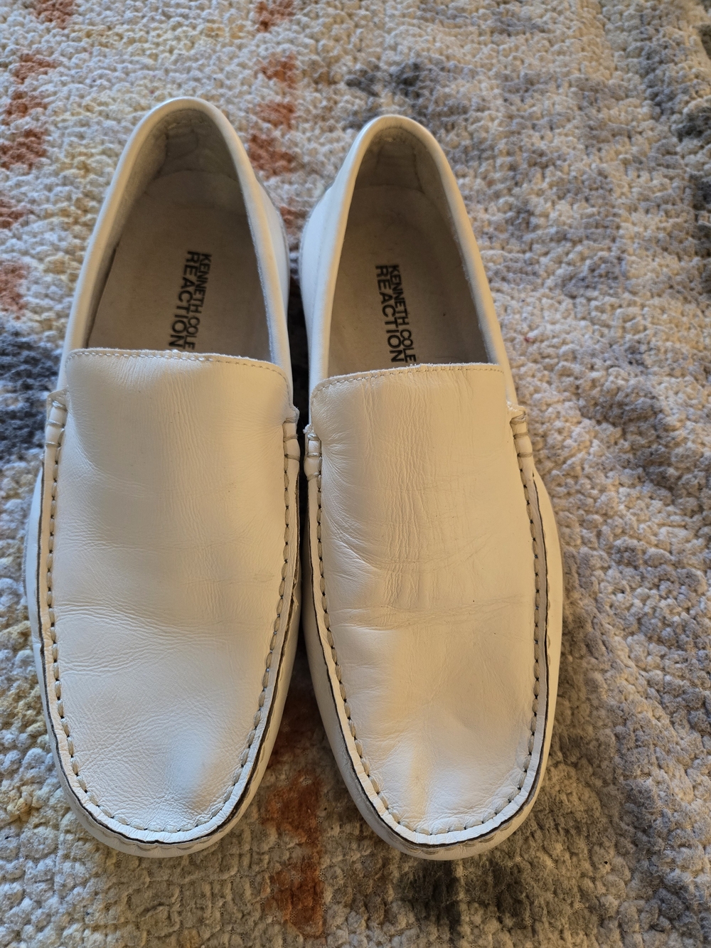Kenneth Cole Reaction Men’s White Leather Slip-On Loafers